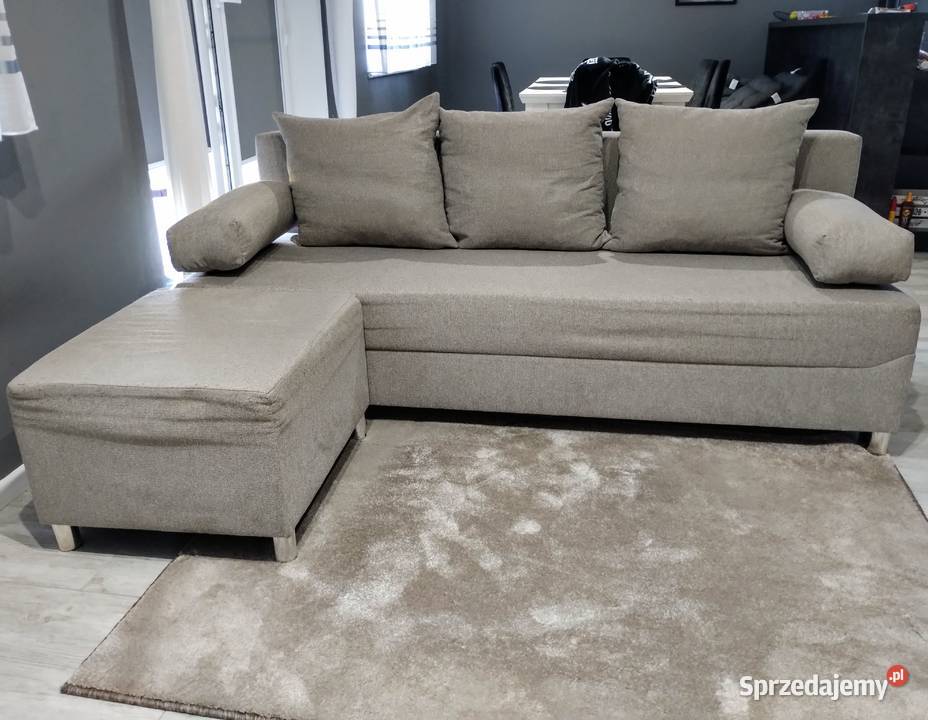 Kompaktowa kanapa sofa z pufą dostawką funkcja Sofy i kanapy