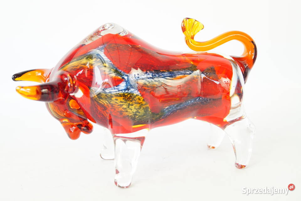 Byk z Wall Street szklana figura Murano style Antyki Gizałki