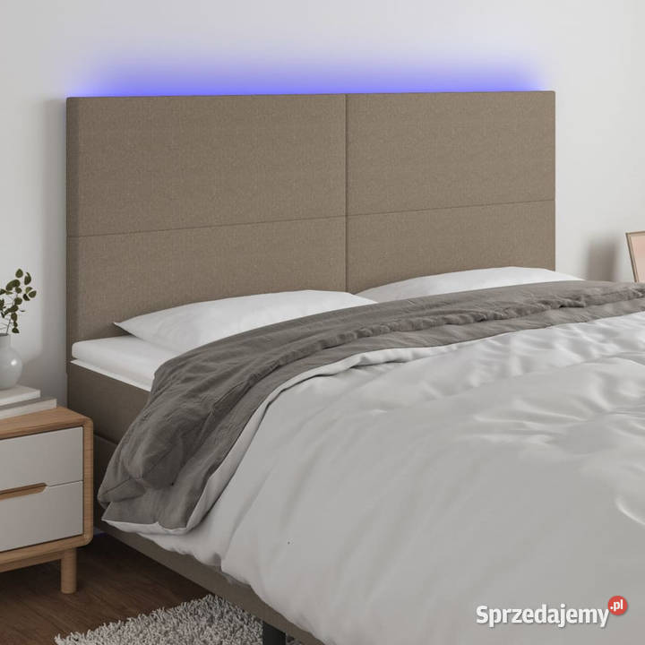 Zagłówek do łóżka z LED taupe 200x5x118128 Warszawa