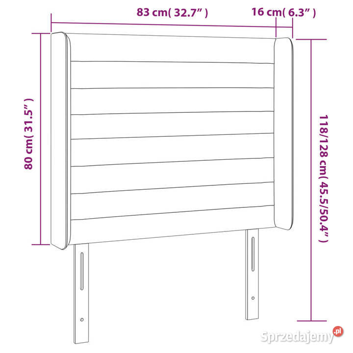 Zagłówek do łóżka z LED taupe 83x16x118128 mazowieckie Warszawa