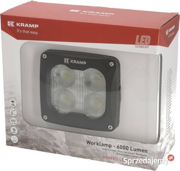 Lampa robocza LED kwadratowa 70W 6000lm 1045V Kamionna