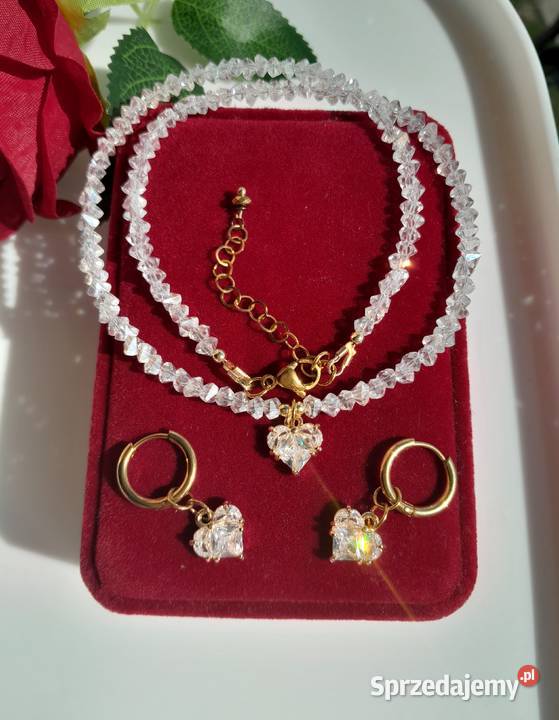 Naszyjnik komplet z austriackim kryształem Kozienice