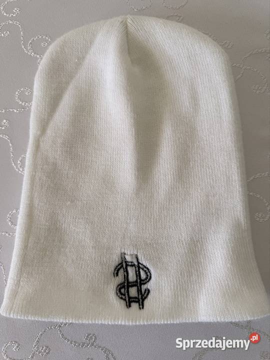Czapka Zimowa Biała z Logo Dolara Streetwear Czerwionka-Leszczyny sprzedam