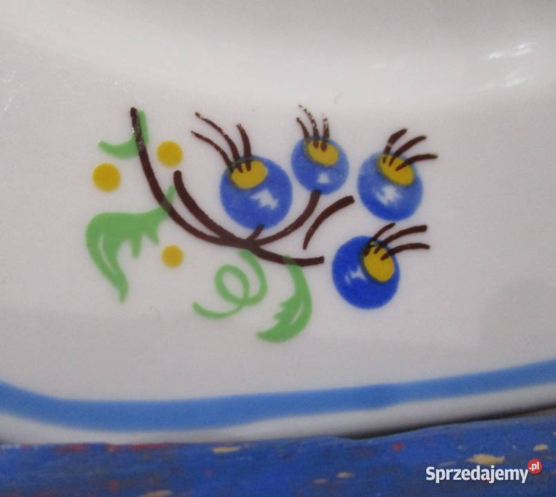 Duży Talerz Geometryczny Porcelana LUBIANA PRL Nieporęt