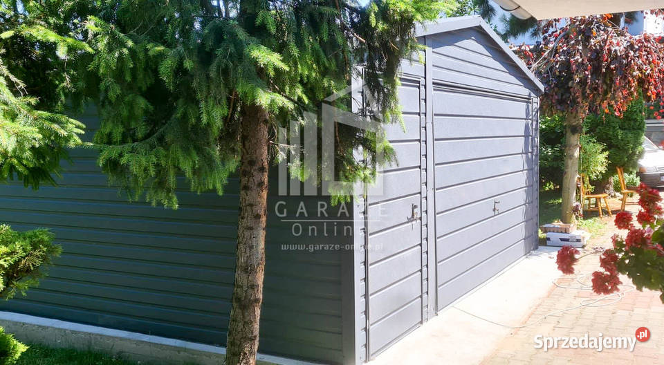 GARAŻ BLASZANY 4m x 5m Brama uchylna rynny Nowy Dwór Mazowiecki