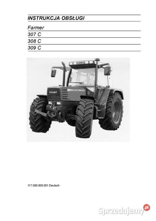 Instrukcja obsługi Fendt 307C 308C 309C Farmer Szamotuły