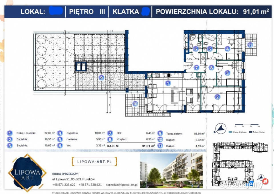 Mieszkanie 916m2 z tarasem 89m2 Komórka Garaż