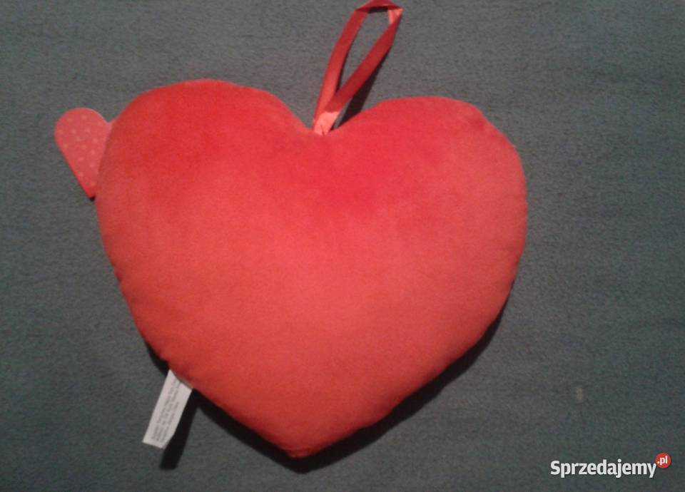 SERCE pluszowe czerwone z misiem z napisem 30 na Wołczyn