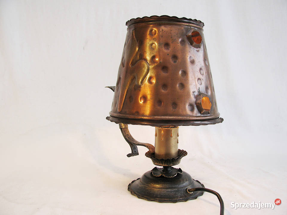 Stara stylowa lampka miedz Vintage Szczecinek sprzedam