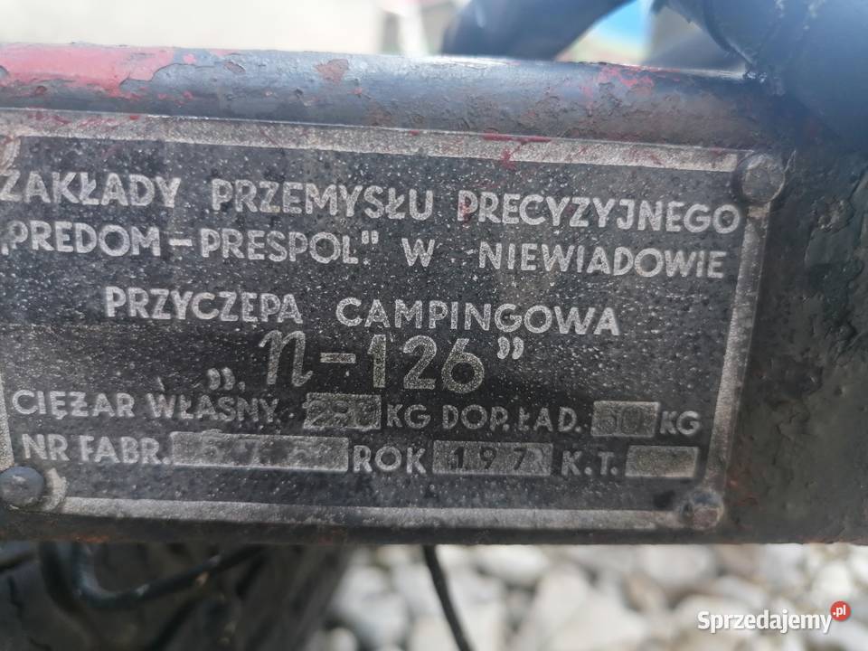 Przyczepa NIEWIADÓW N126 Zarejestrowana w Polsce Kempingowe Wodzisław