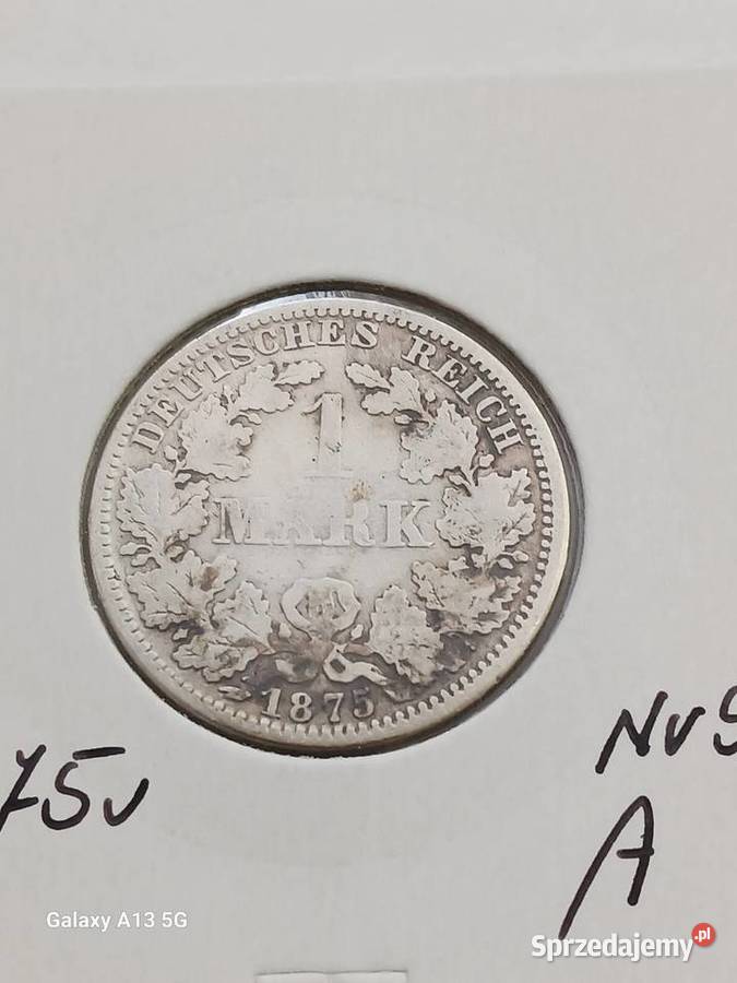 1 Marka Prusy 1875 r 5 mennica A Konin