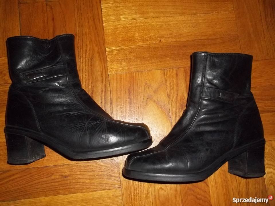 Krótkie kozaczki damskie skórzane 35 buty skóra Łódź