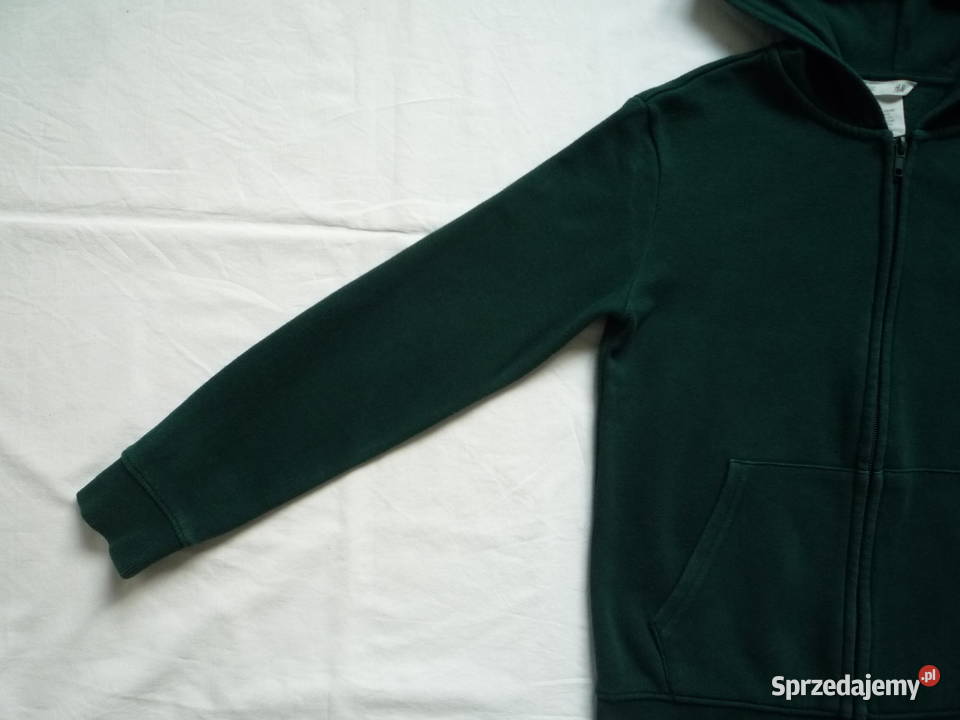 HM 134140 Zielona Bluza na zamek Kaptur Meszek H&M Szczecin