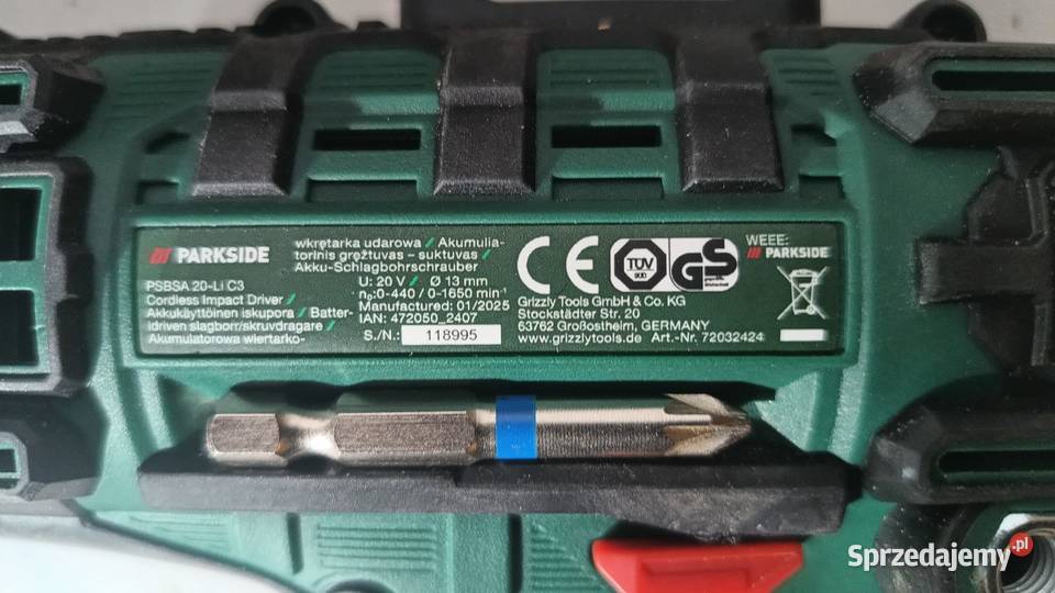 Wkrętarka Udarowa PARKSIDE 20V Katowice