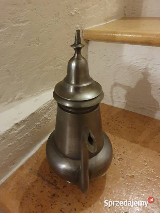 Staryindyjski DZBANEK z pokrywkąz metalu na