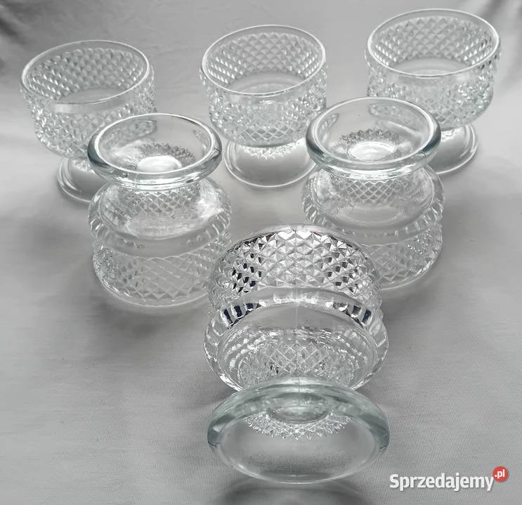 Komplet 6 pucharków do lodów deserów Libochovice Porcelana i szkło Koźminek