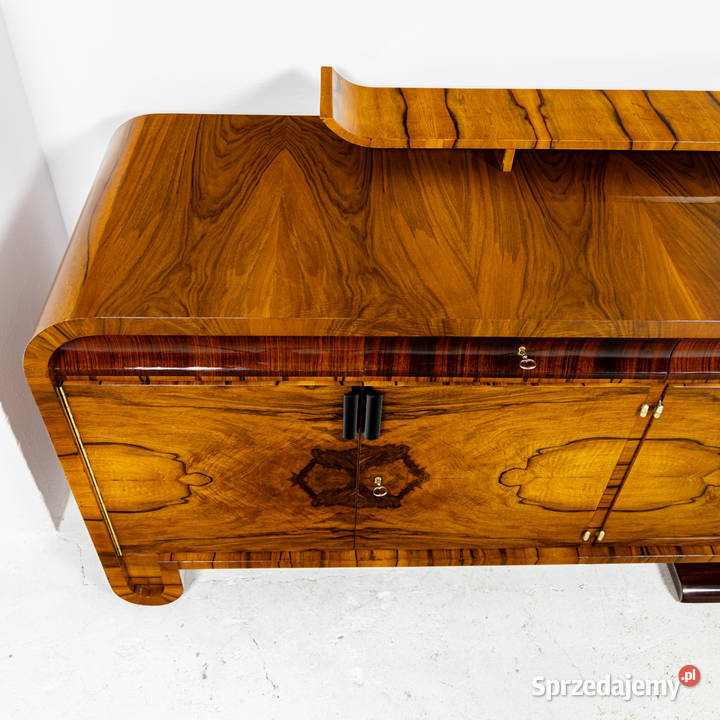 Bufet art deco długa komoda politura orzech Swarzędz