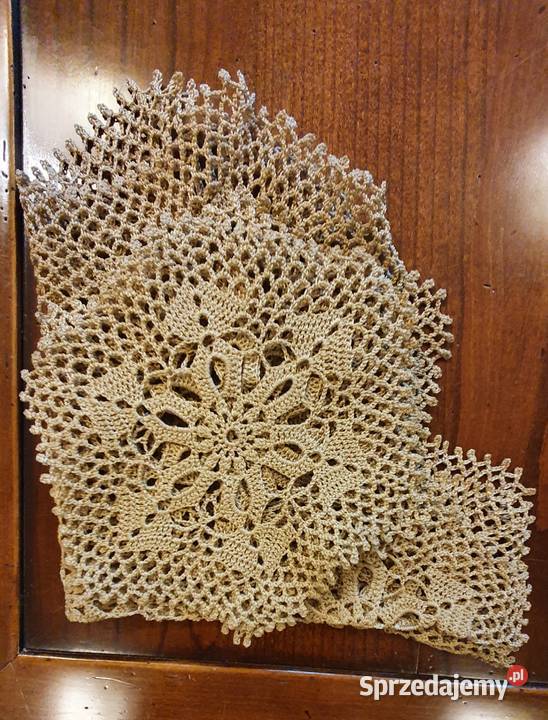 SERWETKI KORONKOWE ręcznie wykonane beżowe beżowy Obrusy i serwety lubelskie Lublin