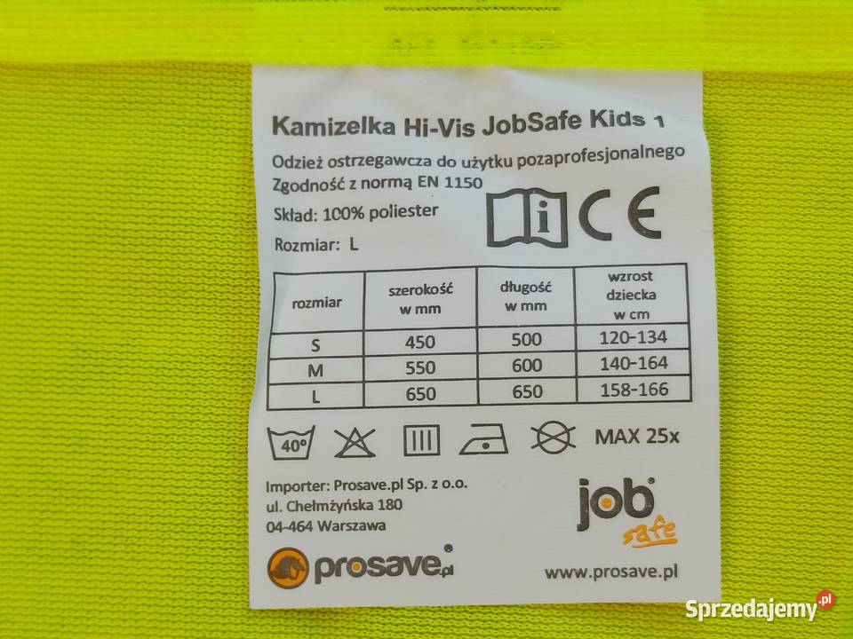 Kamizelka odblaskowa ostrzegawcza rozmiar L Biała Podlaska