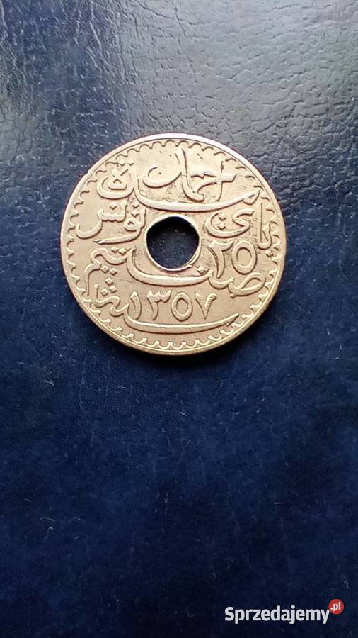 Stare monety 25 centimes 1938 Tunezja Lesko