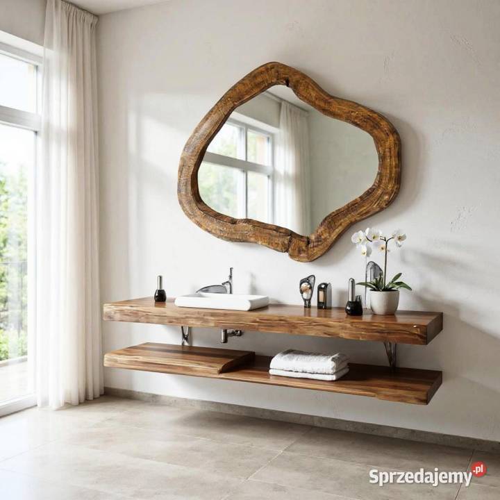 nowoczesne lustro do łazienki w drewnianej ramie Rzeszów