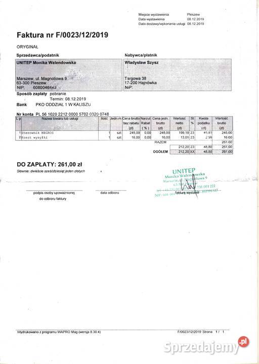 Sterownik NEGROS do pieca co z podajnikiem Hajnówka