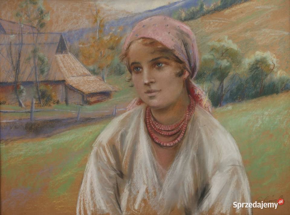 Stanisław Górski obraz Młoda wieśniaczka Poznań sprzedam