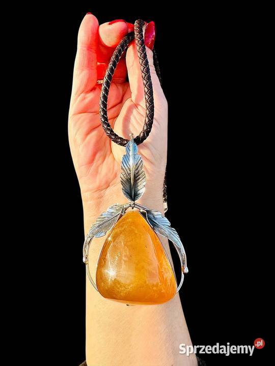 Wisior srebro 925 bursztyn bałtycki unikat Pomlewo sprzedam