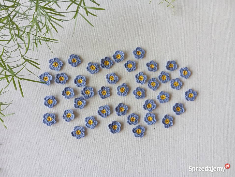 Szydełkowe kwiatuszki niezapominajki Warszawa sprzedam