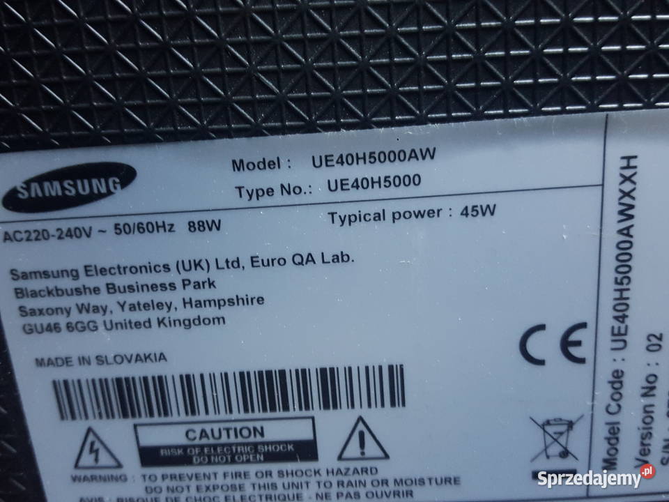 Samsung Ue 40h5000AW zbita matryca śląskie Sosnowiec
