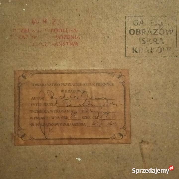 Piękny stary obraz olejny dworek B Rychter małopolskie Kraków sprzedam