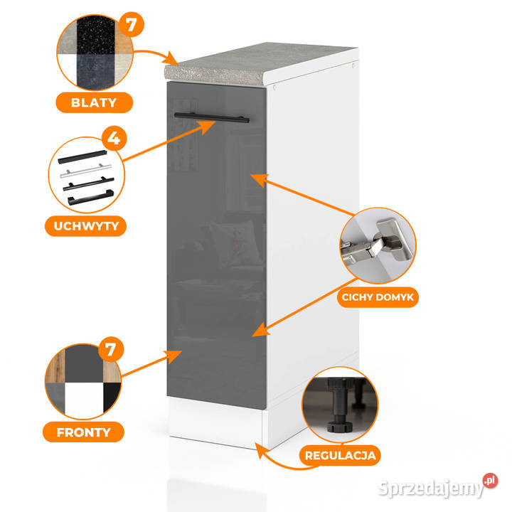 Szafka Kuchenna Stojąca Z Blatem Modułowa 20 warmińsko-mazurskie Elbląg
