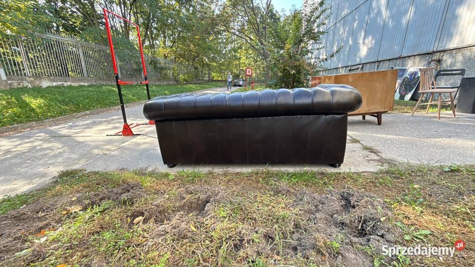 Kanapa Chesterfield skórzana 3osobowa brązowa Sofy i kanapy Warszawa
