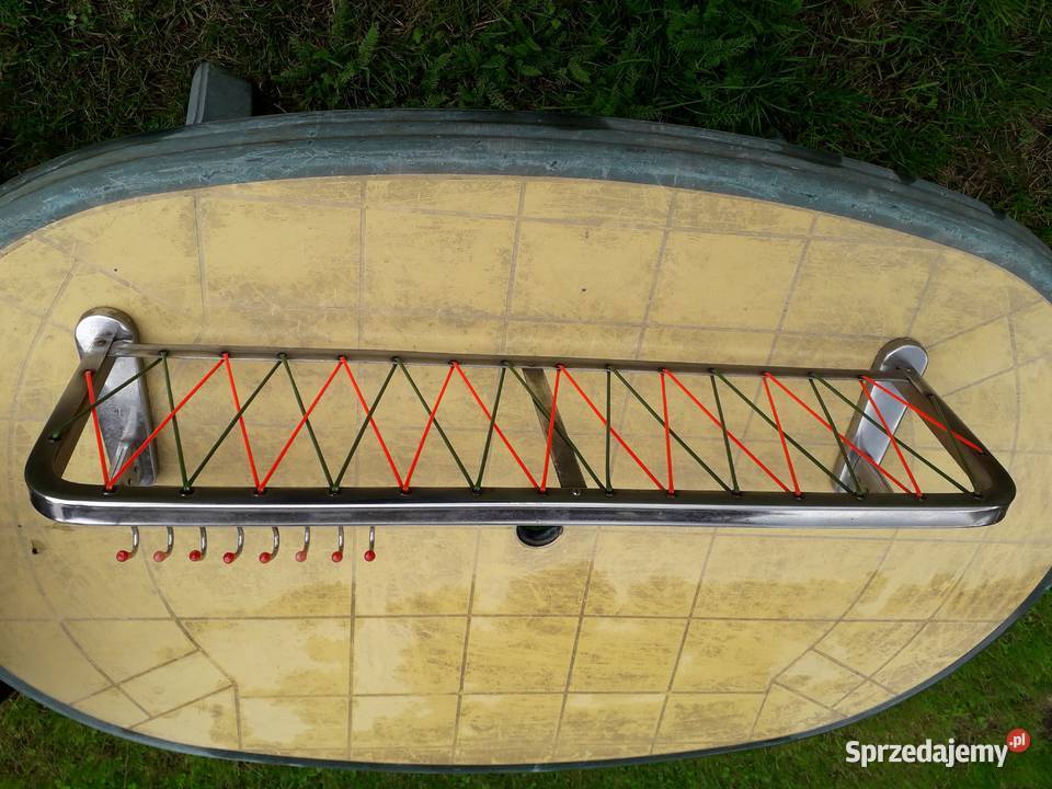 Wieszak metalowy chrom żyłka prl vintage loft Warszawa