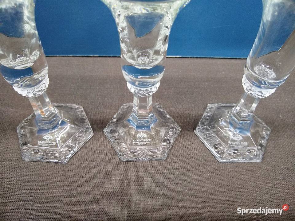 Świeczniki Rosenthal Maria Kryształowa sygnowane Kalisz