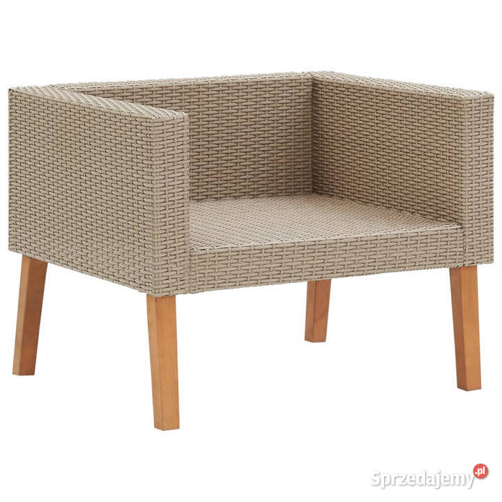Pojedyncza sofa ogrodowa z poduszkami rattan PE Warszawa