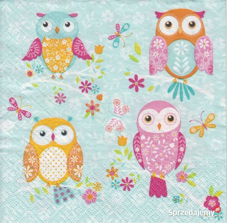Dekupaż decoupage serwetki ptaki ptaszki sowa Rękodzieło świętokrzyskie Skarżysko-Kamienna