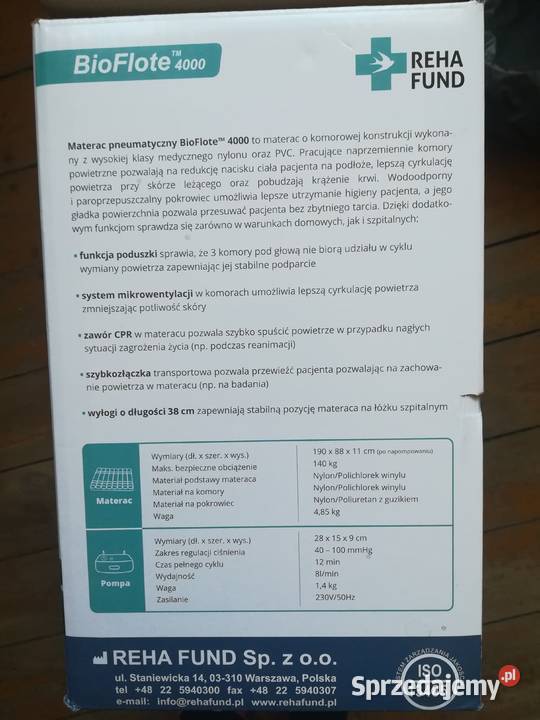 Materac przeciwodleżynowy pneumatyczny Skarszyn