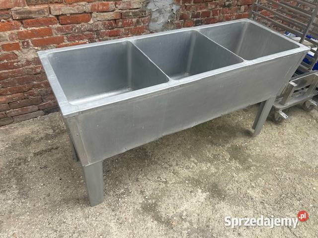 Zlew trzykomorowy aluminiowy Głogówko sprzedam