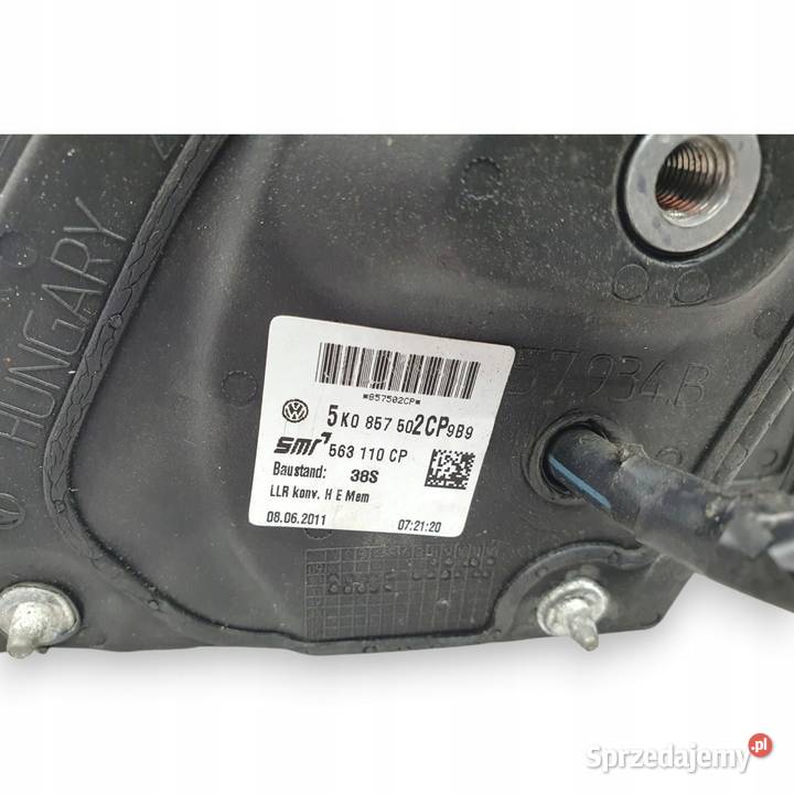 LUSTERKO PRAWE VW Golf VI 20082012 ELEKTRYCZNE osobowe Lusterka zewnętrzne
