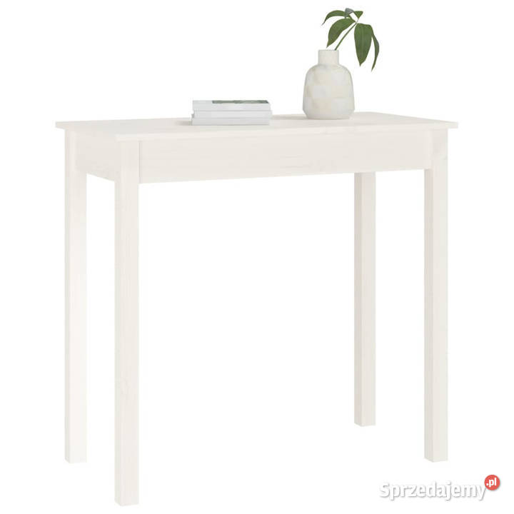 Stolik konsolowy biały 80x40x75 lite drewno Meble