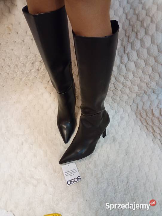 41 ASOS Design Czarne kozaki szpilki z Londynu Kraków