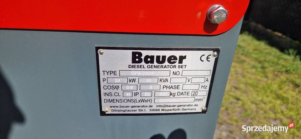 Bauer agregat prądotwórczy 24 kW kontenerowy sprzedam