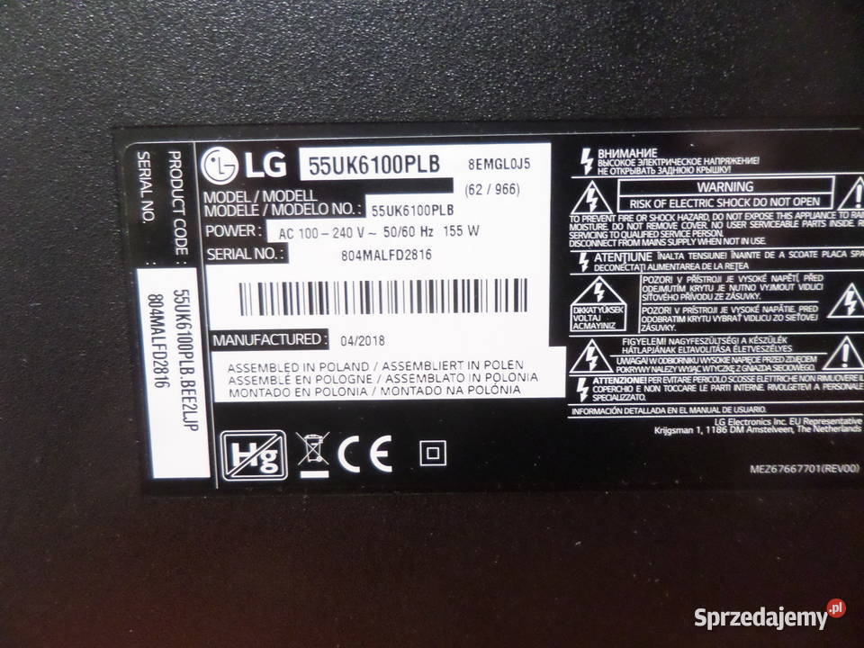 LG 55UK6100 55 4K UHDSmartwifi gwarancja 6 Kalisz