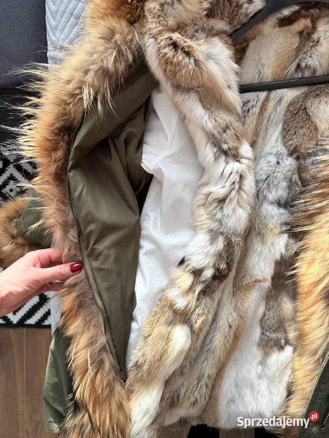 Parka z obszyciem naturalnym jenot Nowy Dwór Mazowiecki sprzedam