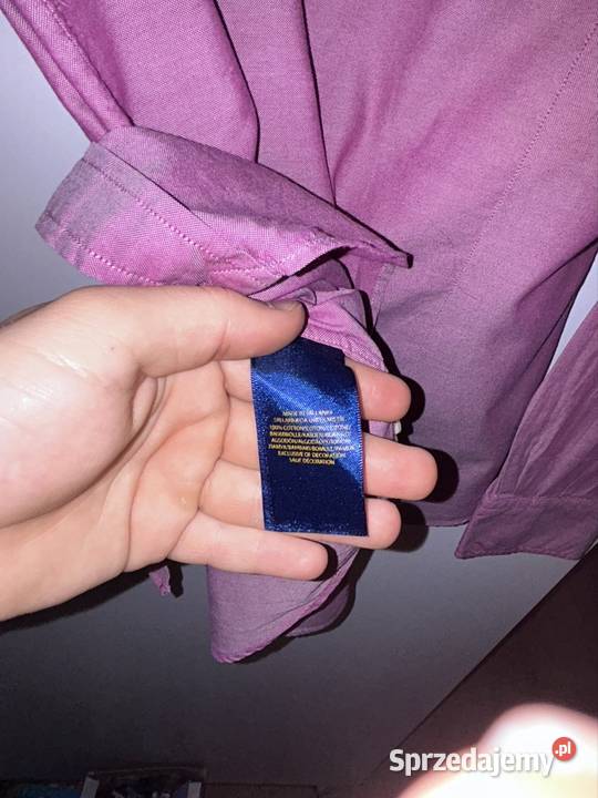 Różowa koszula Ralph Lauren Custom Fit Idealna Inny materiał