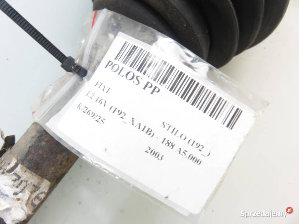 PÓŁOŚ PRAWA PRZEDNIA FIAT STILO 12 16V 80 sprzedam