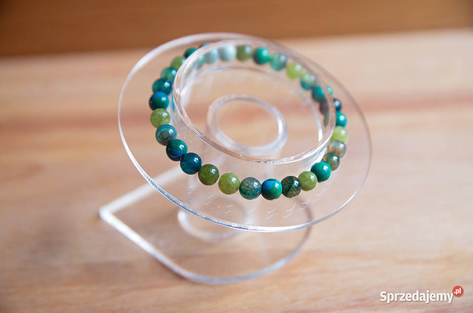 Handmade bransoletka niebieska zielona prezent Pozostałe Żywiec