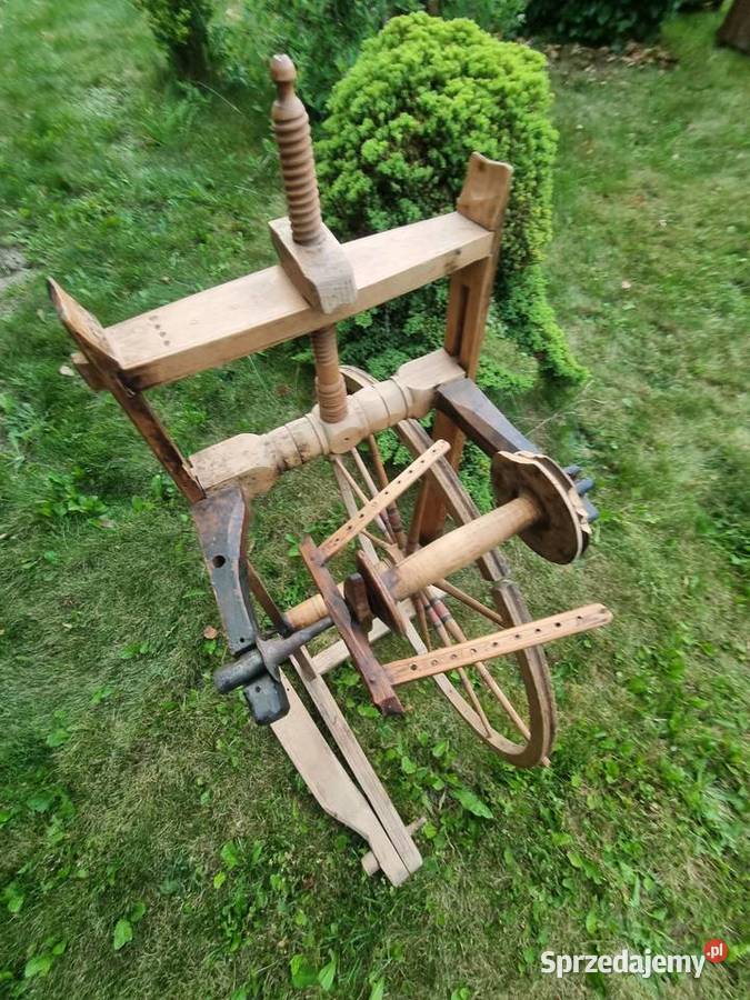 Stare drewniane koło prządki ok 10070 dekoracja Radzionków