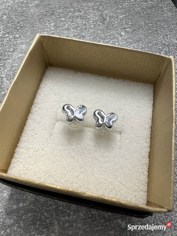 Kolczyki srebrne motyle motylki motyl motylek Jasło